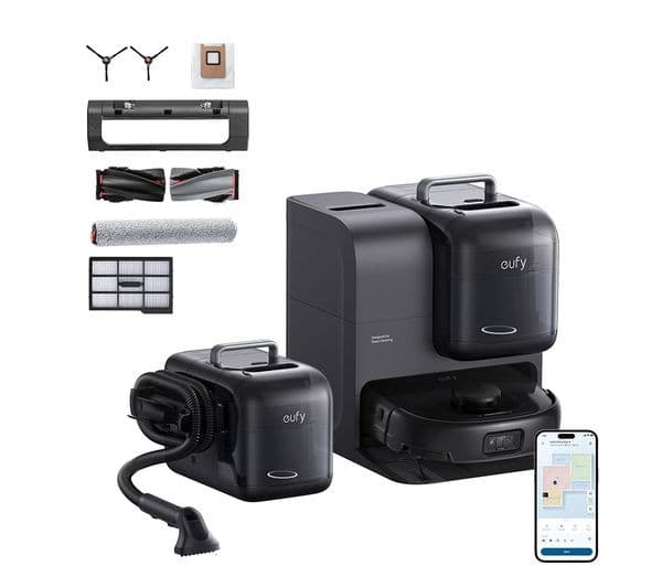 EUFY Omni E28 Robot Vacuum & Mop with All-in-One Station & Portable Deep Cleaner - Black - Image 1