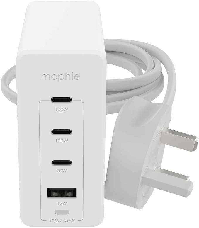 ZAGG mophie Speedport 120W 4-Port GaN USB-C USB-A Fast Wall Charger - White - Image 1
