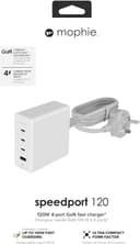 ZAGG mophie Speedport 120W 4-Port GaN USB-C USB-A Fast Wall Charger - White thumbnail 3
