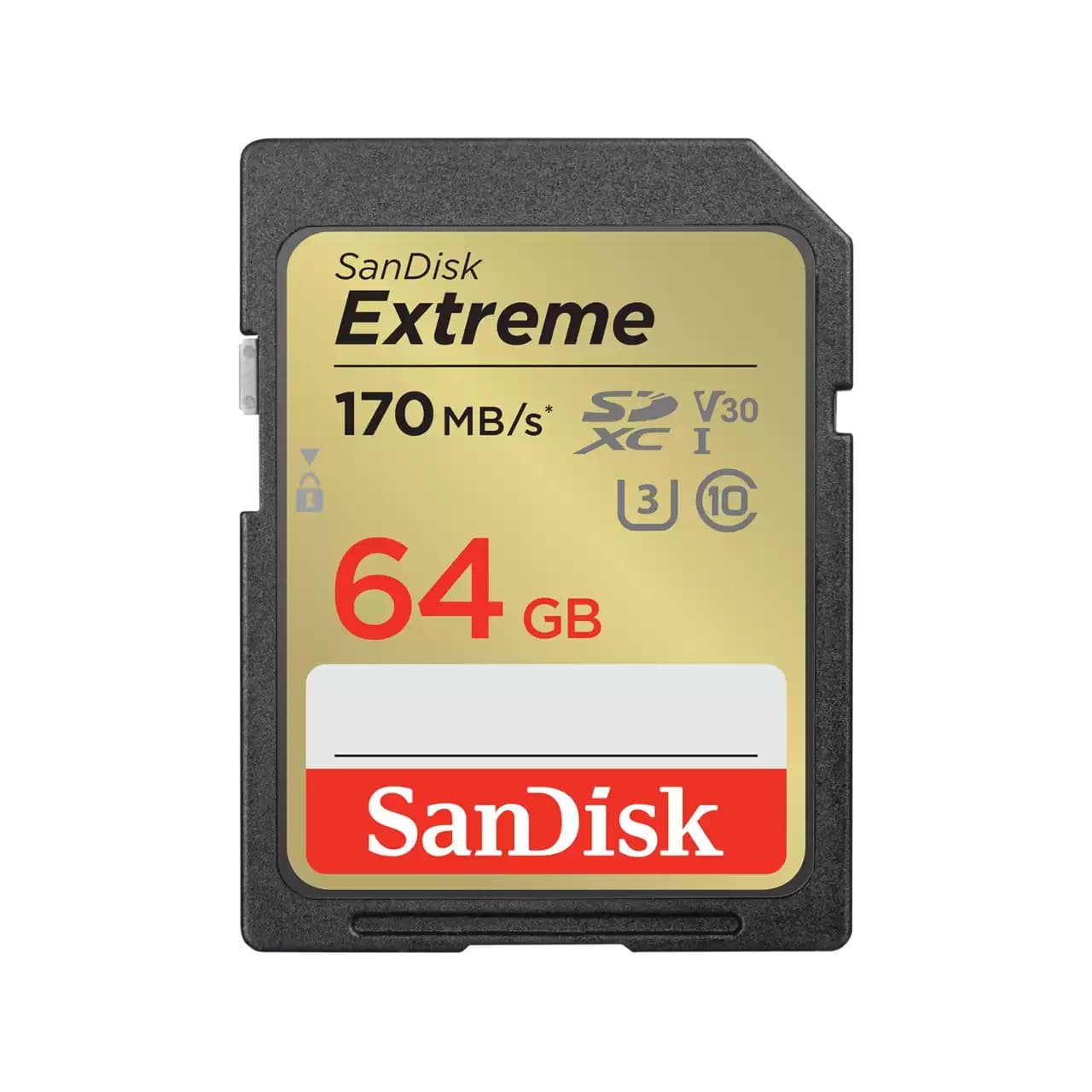 SanDisk Extreme SD UHS-I U3 V30 Class 10 Memory Card, Black - 64GB