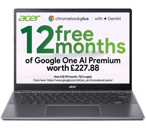 Acer Chromebook Plus 514 CB514-5H 14" Intel Core 5 120U 8GB RAM 512GB SSD Grey - Image 1