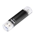 Hama Laeta Twin USB Flash Drive, USB 3.0, 128 GB, 40 MB/s, black thumbnail 1