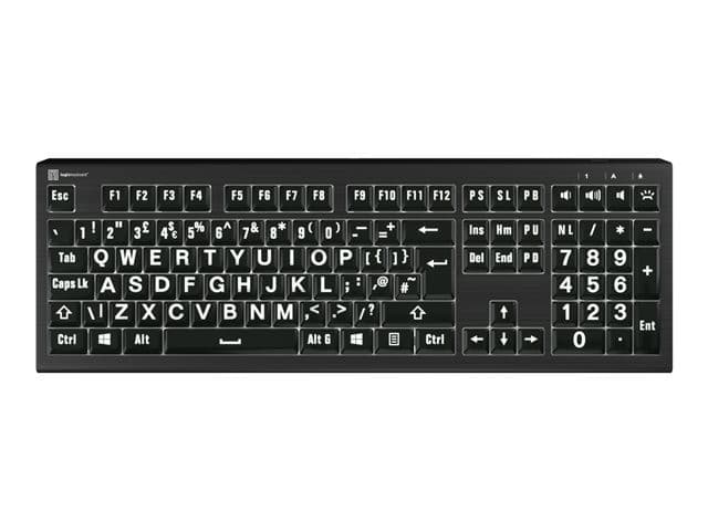 Logic Keyboards Largeprint ASTRA 2 Backlit Keyboard Windows - Black - Image 1