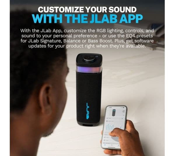 JLab JBuds Party Portable Bluetooth Speaker - Black - Image 7