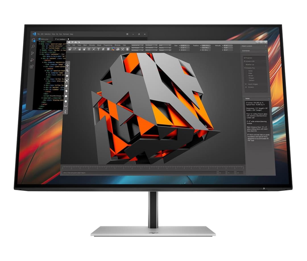 HP Series 7 Pro 724pu 24-inch WUXGA Monitor (1920 x 1200) - Black, Silver - Image 1