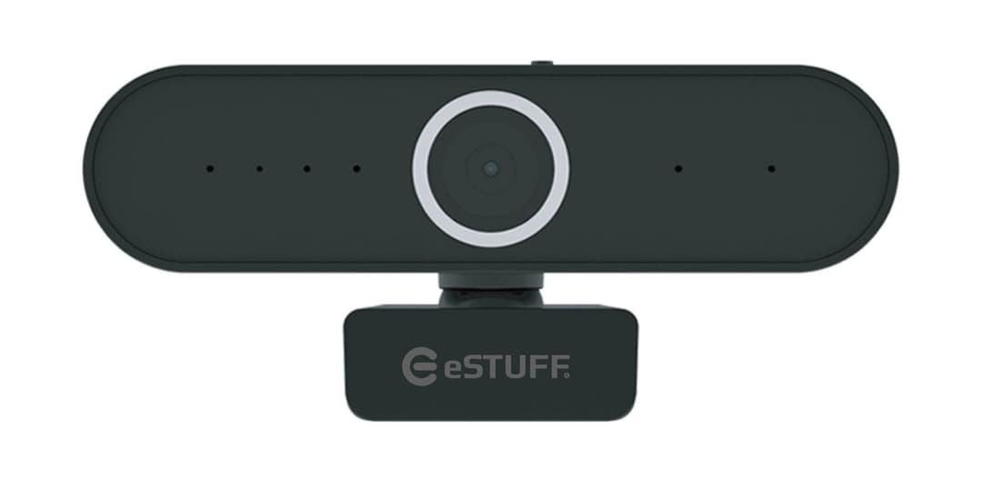 eSTUFF G625 HD Office Webcam 1080p 30fps 2MP with Privacy Shutter and Dual Microphones, USB - Black (GLB246250) - Image 1