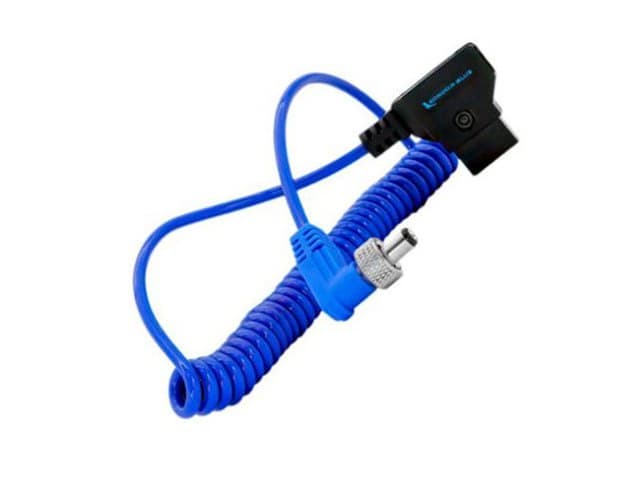 Kondor Blue Coiled D-Tap to Locking DC Right-Angle Power Cable - 2.1mm - Image 1