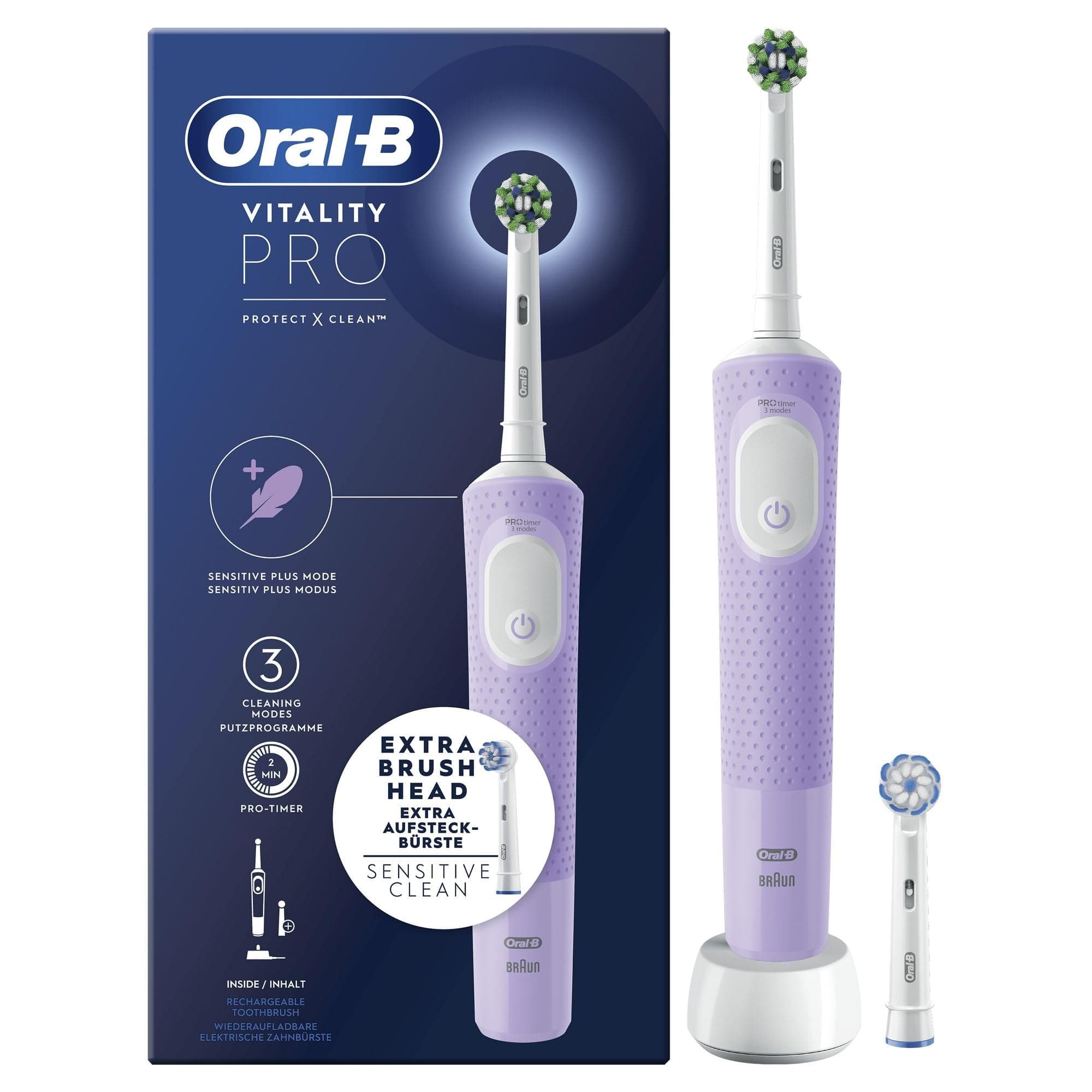 Oral-B Vitality Pro Rechargeable Electric Toothbrush - Violet
