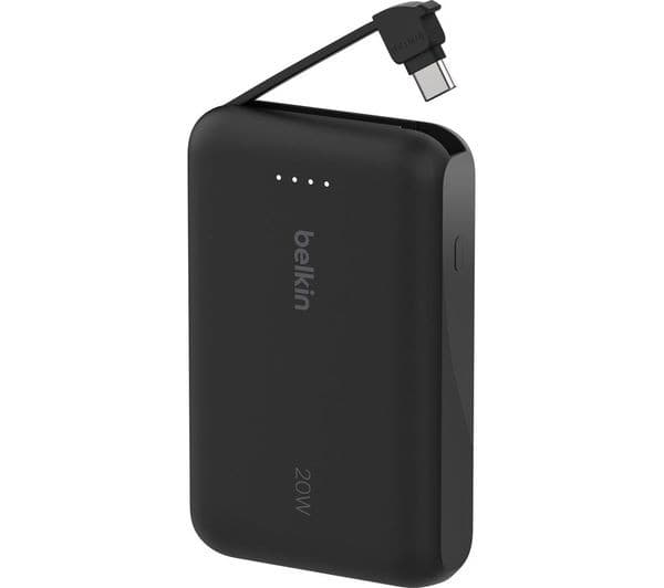 Belkin BoostCharge 20W 10000 mAh Power Bank with Integrated USB-C Cable Black - Image 3
