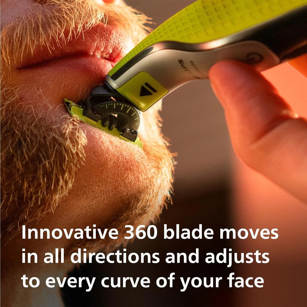 Philips OneBlade 360 Hybrid Face QP2734/30 Beard Trimmer and Shaver 5-in-1 - Black - Image 3