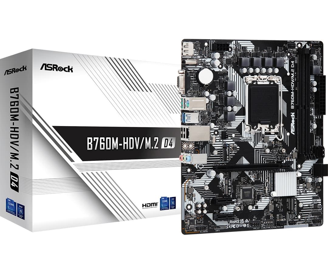Asrock B760M-HDV/M.2 D4 Intel B760 LGA 1700 micro ATX - Image 1