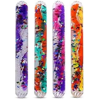 Playlearn Sensory Glitter Wands 12cm Multicoloured Set of 4, Size Medium - Image 2