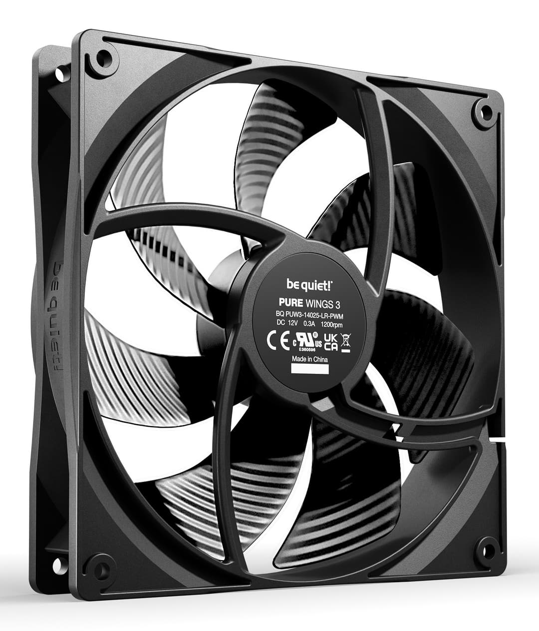 be quiet! Pure Wings 3 140mm PWM Triple Pack Case Fans - Black - Image 2