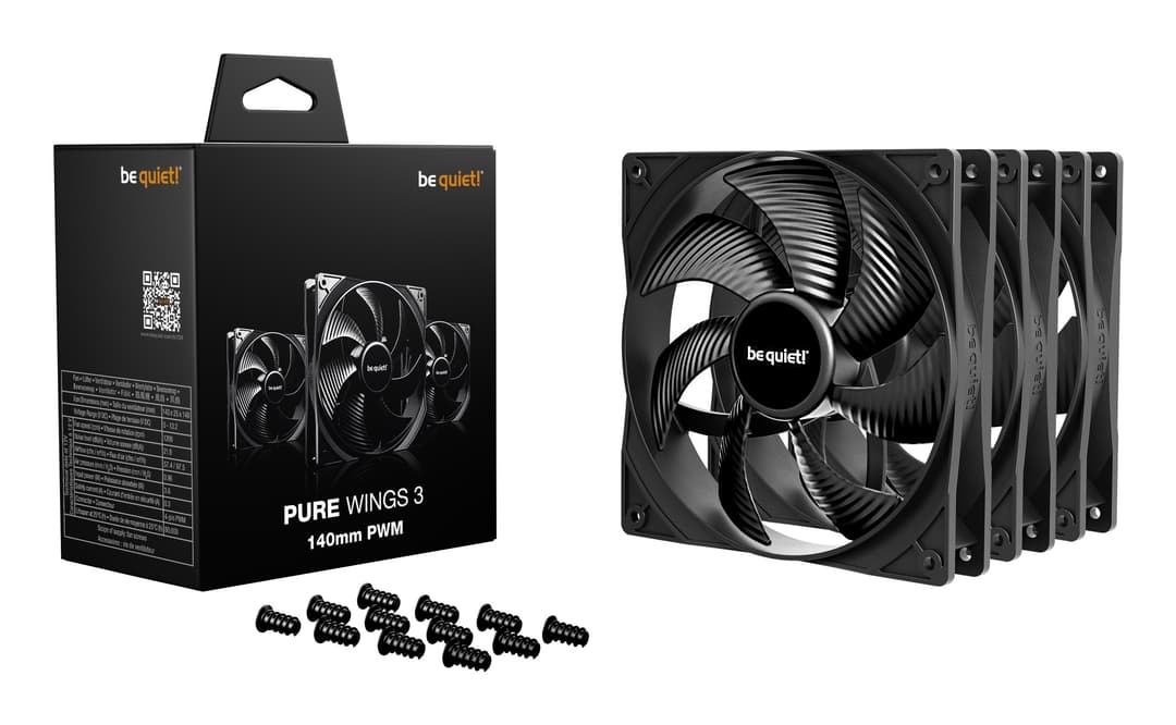 be quiet! Pure Wings 3 140mm PWM Triple Pack Case Fans - Black - Image 3