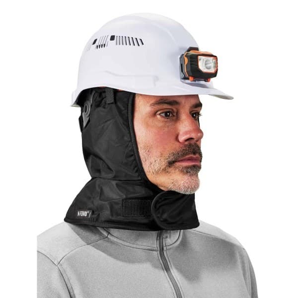 Ergodyne N-Ferno 6842 2-Layer Winter Hard Hat Liner, Shoulder Length - Black - Image 3