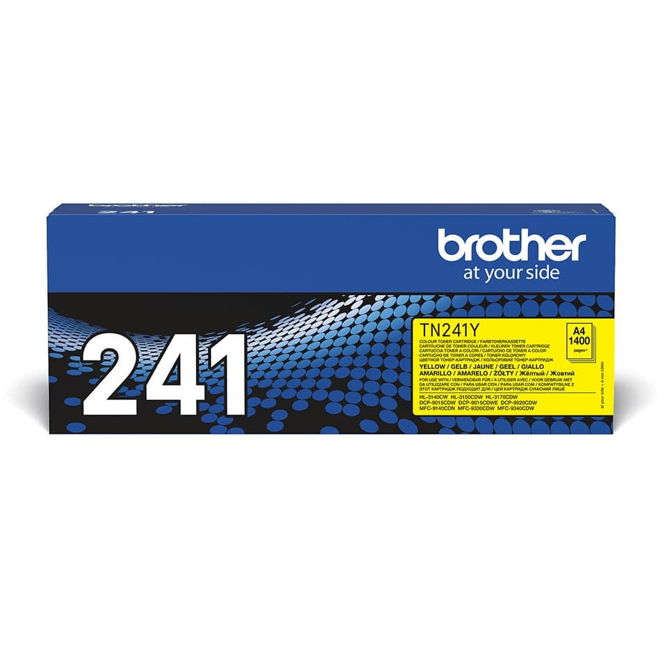 Brother TN-241 Original Toner Cartridge 1,400 Pages - Yellow - Image 1