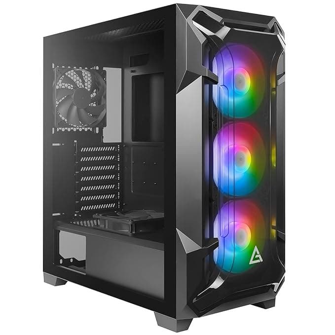 Antec FLUX Wood  5 x PWM Fans Included  High-Airflow Front Panel With Walnut Wood  Type-C  420mm Radiator & Back Connect Motherboard Support  Up to 9 Fans Simultaneously  Mid-Tower E-ATX PC Case - Image 1