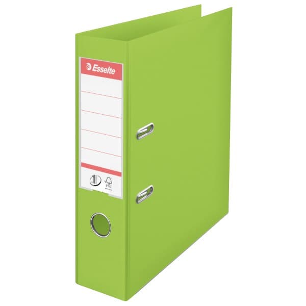 Esselte No.1 VIVIDA A4 75mm Polypropylene Lever Arch File (Pack of 10) - Green - Image 1