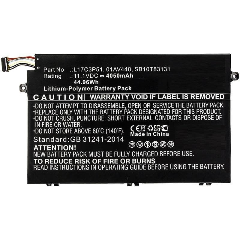CoreParts MBXLE-BA0217 Replacement Laptop Battery for Lenovo ThinkPad E14/E15/E490/E580, 11.1V 3600mAh 40Wh Li-ion - Image 1