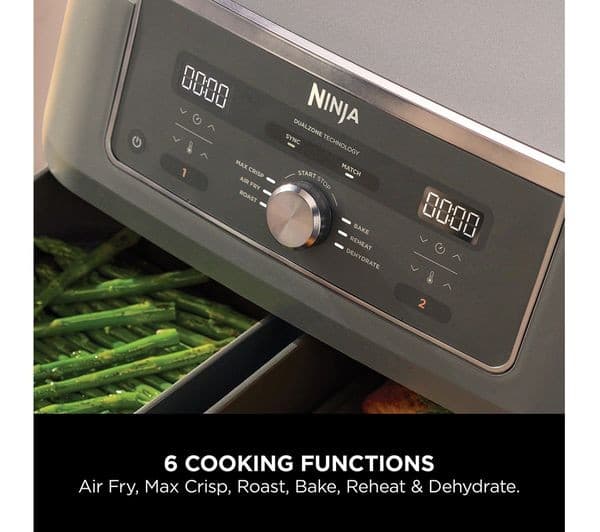 Ninja MAX 6-in-1 Dual Zone DZ400UK Air Fryer Gun Metal Grey - Image 5