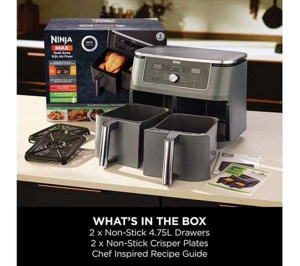 Ninja MAX 6-in-1 Dual Zone DZ400UK Air Fryer Gun Metal Grey - Image 9