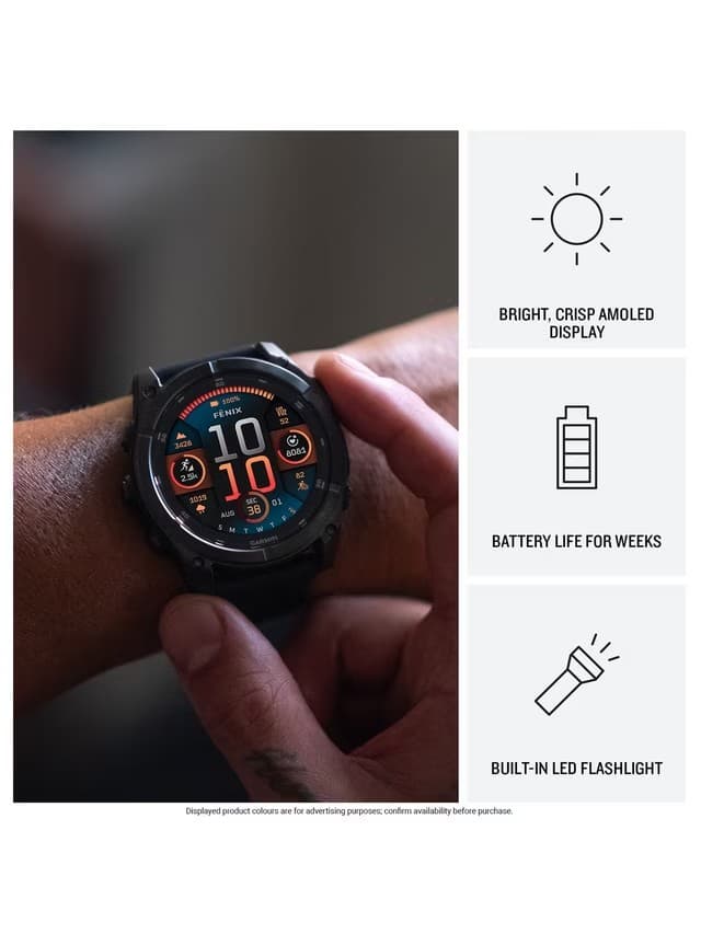 Garmin Fenix 8 51mm Smartwatch Sapphire AMOLED Carbon Gray - Image 3