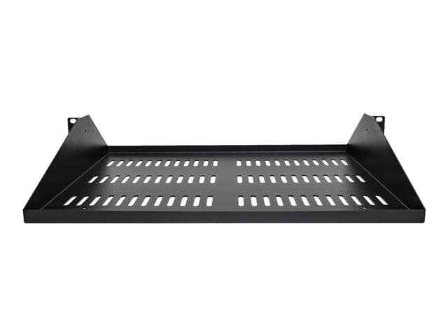 StarTech.com 2U Vented Server Rack Shelf, Center Mount 14in Deep Fixed Cantilever Tray, Rackmount Shelf for 19" AV/Data/Network Equipment w/ Cage Nuts & Screws, 200lbs Weight Capacity - 2U Network Rack Shelf - rack shelf - 2U - Image 2