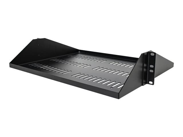 StarTech.com 2U Vented Server Rack Shelf, Center Mount 14in Deep Fixed Cantilever Tray, Rackmount Shelf for 19" AV/Data/Network Equipment w/ Cage Nuts & Screws, 200lbs Weight Capacity - 2U Network Rack Shelf - rack shelf - 2U - Image 4
