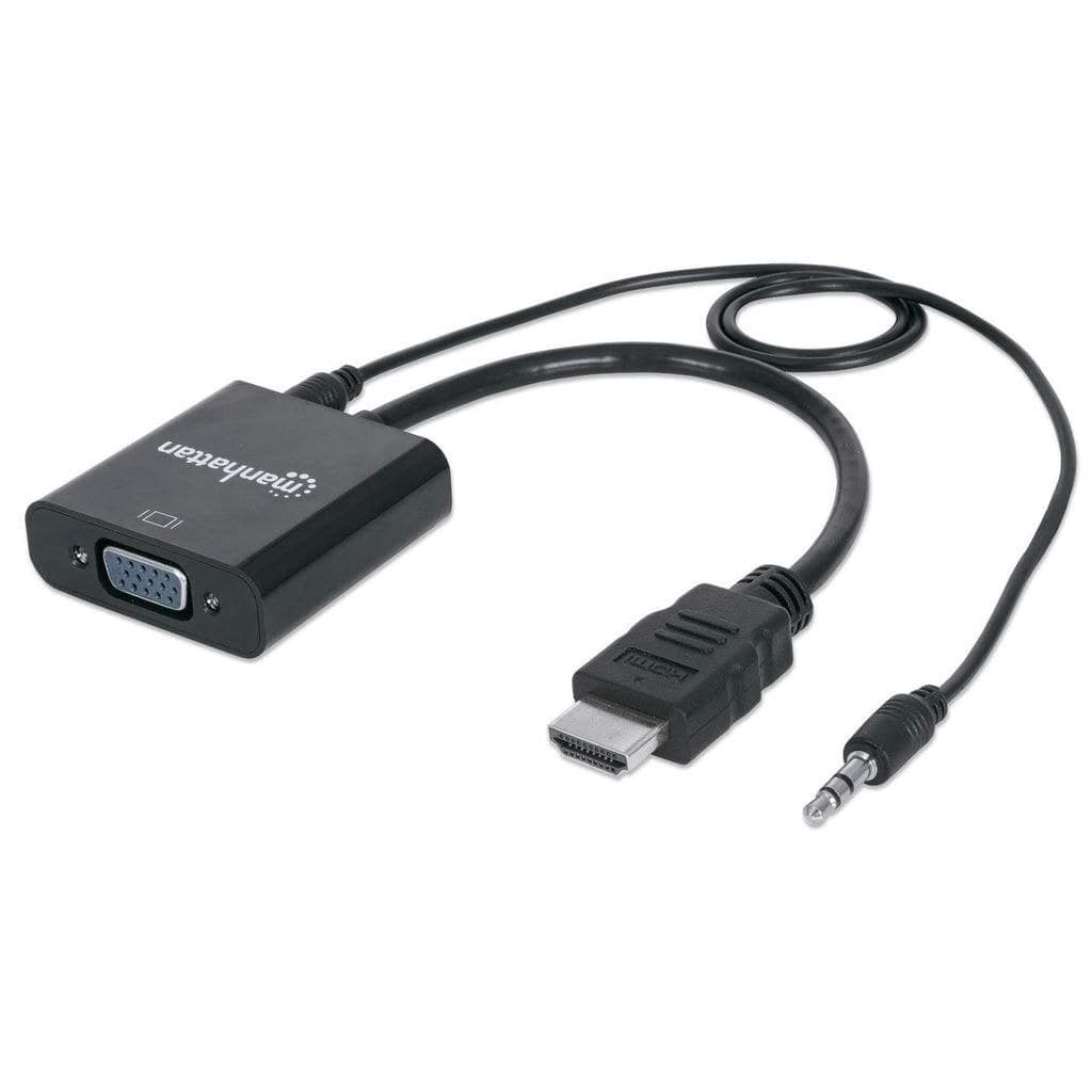 Manhattan 151559 HDMI to VGA Converter with Audio - Black - Image 1