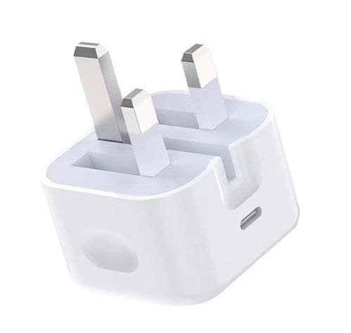 CoreParts MBXUSB-AC0020 USB-C Power Charger UK 20W PD QC3.0, 5V-12V/1.6A-3A Output, 1x USB-C, White - Image 1