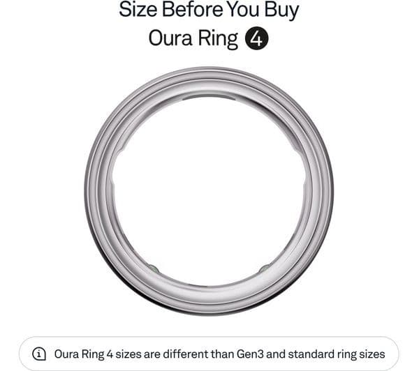 Oura Ring 4 Smart Ring - Silver, Size 7 - Image 2