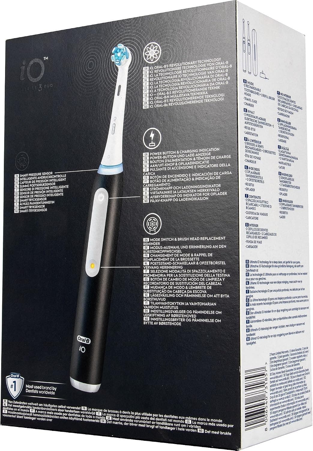 Oral-B iO3 Electric Toothbrush - Matt Black & Blush Pink, Duo Pack - Image 3