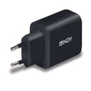 Lindy 65W USB-C GaN Charger, PD 3.0 / PPS, Single Port, EU 2-Pin Plug, Black (73426) thumbnail 2