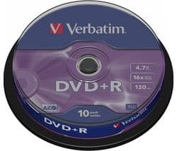 Verbatim 43498 AZO DVD+R 4.7GB 16x Matt Silver - Pack of 10
