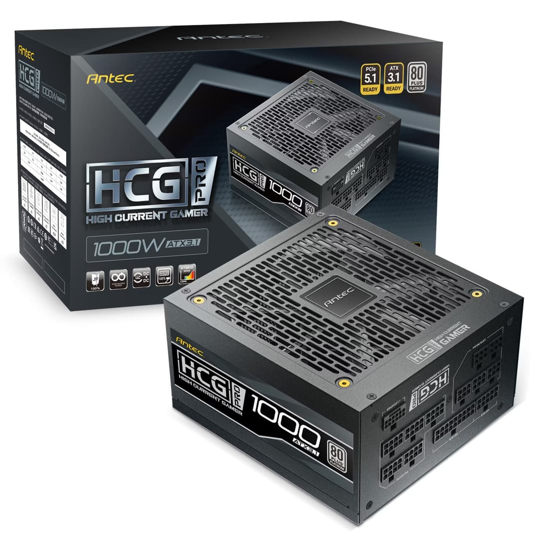 Antec HIGH CURRENT GAMER HCG1000 PRO ATX 3.1 1000W 80PLUS Platinum PSU Power Supply - Image 1