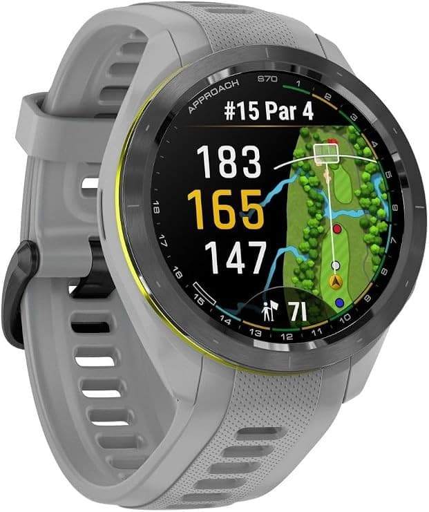 Garmin Approach S70 42mm GPS Golf Smartwatch Black Ceramic Bezel Powder Grey Silicone Strap - Image 5