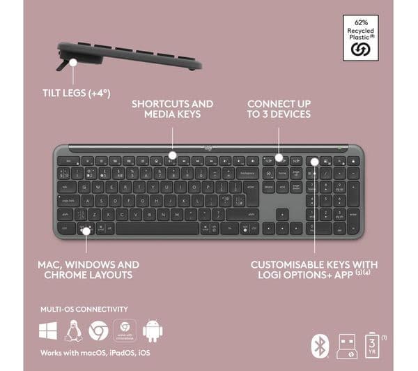Logitech Signature Slim MK950 Keyboard & Mouse Set Black - Image 9