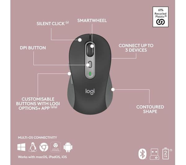 Logitech Signature Slim MK950 Keyboard & Mouse Set Black - Image 10