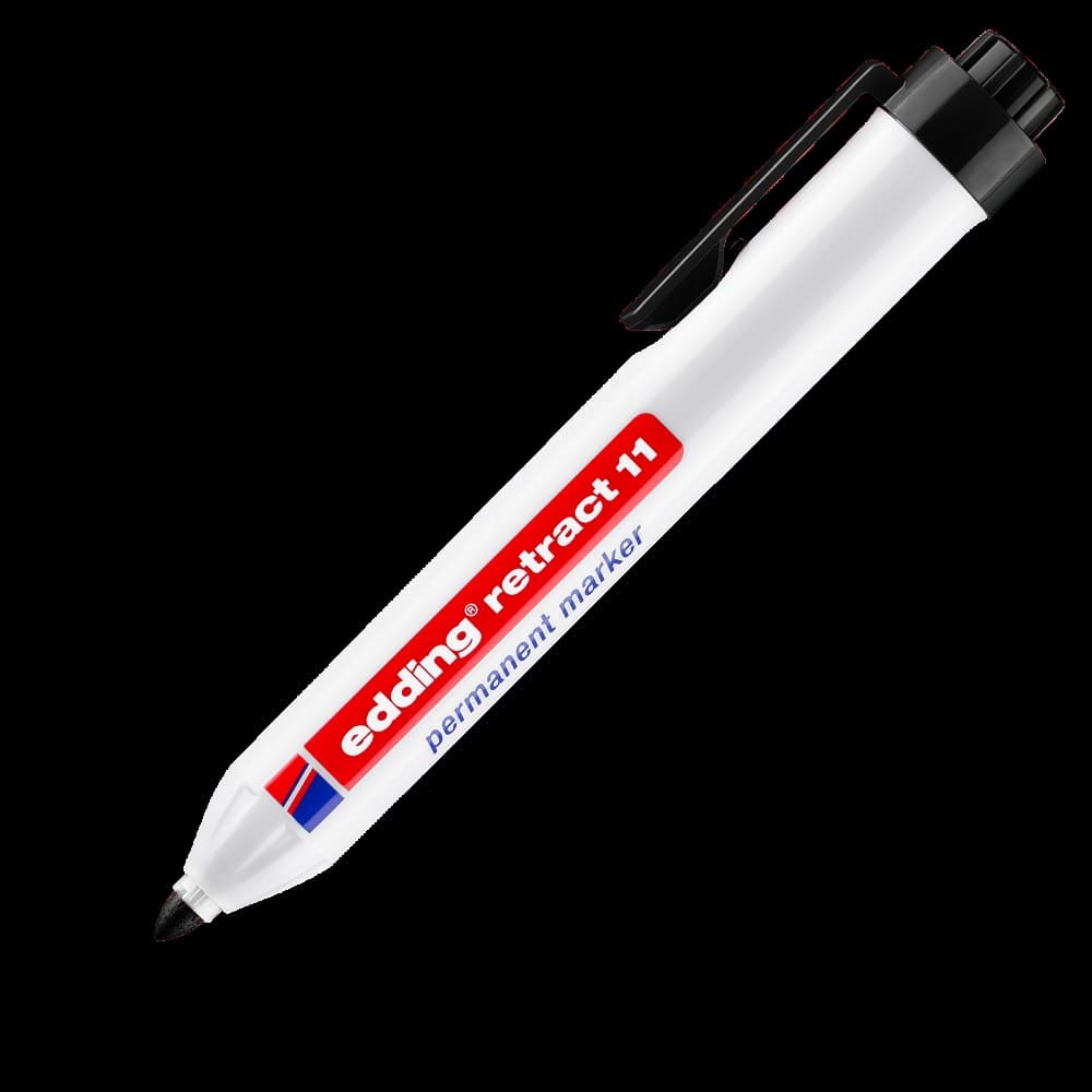 edding 11 Retract Permanent Marker Black Box of 10