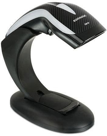 Datalogic Heron HD3130 1D Barcode Scanner USB Kit with Stand, Black - Image 1