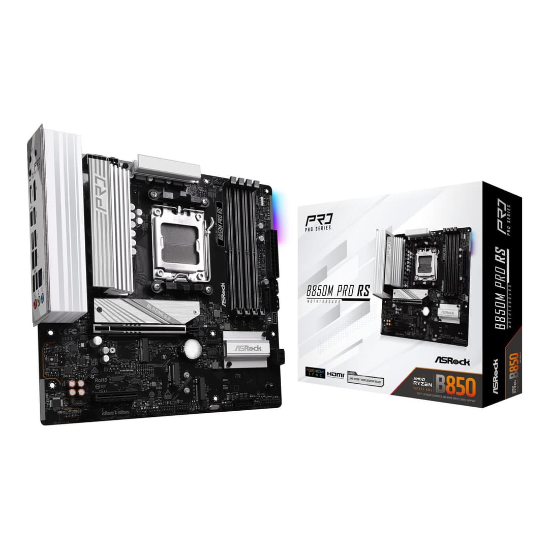 Asrock B850M PRO RS AMD B850 DDR5 Micro-ATX Socket AM5 Motherboard - Image 1