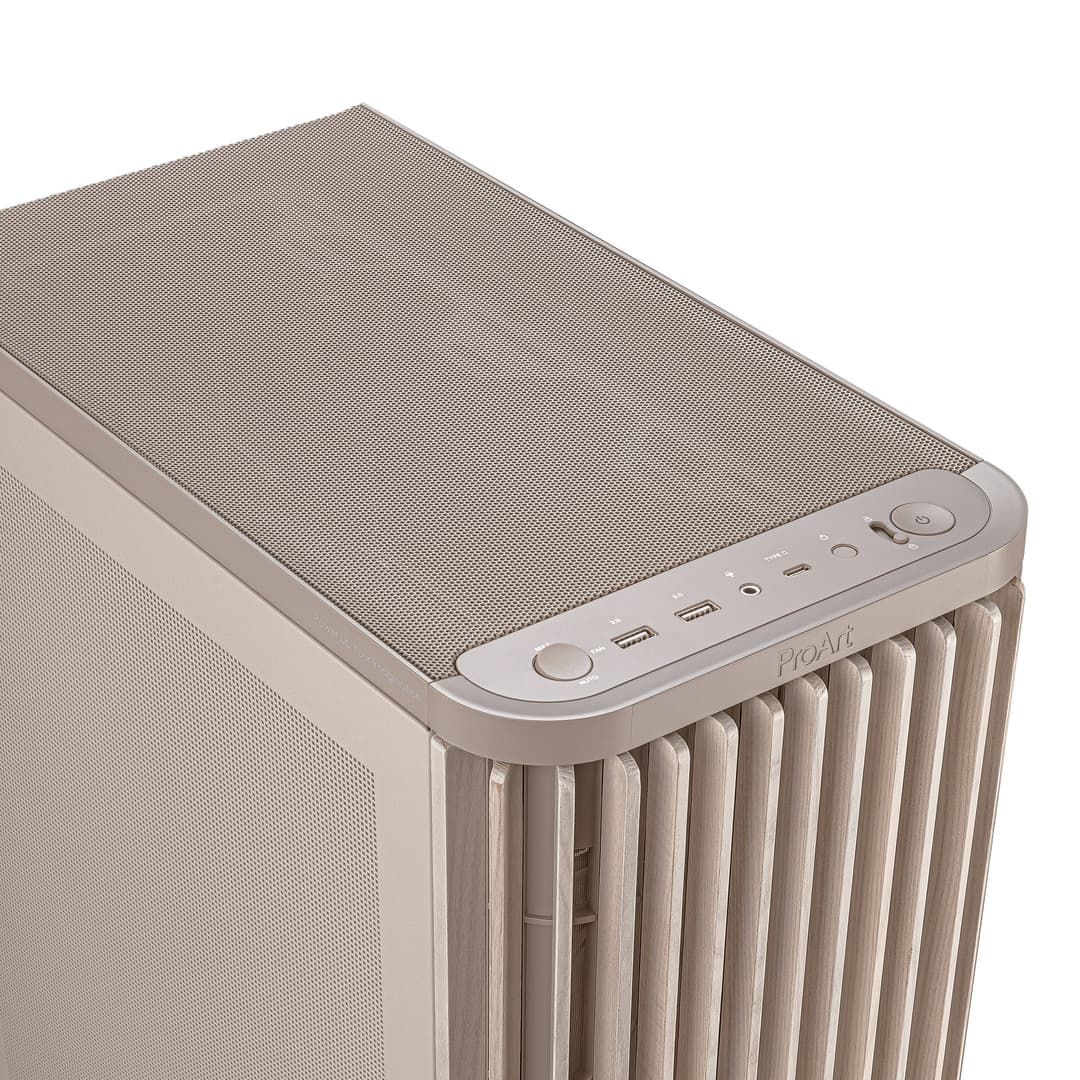 ASUS ProArt PA401 Wood Edition Mesh Panel Mid Tower PC Case - Beige - Image 2