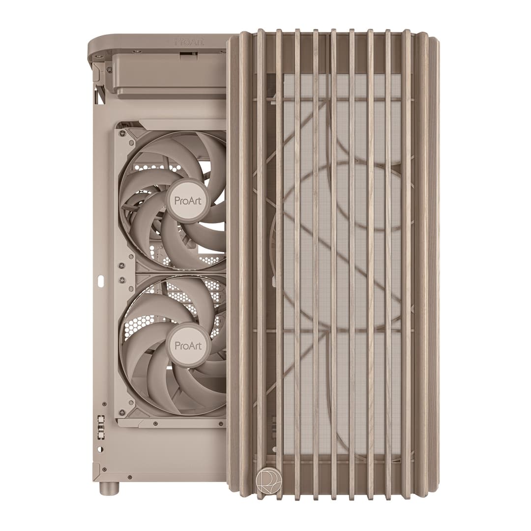 ASUS ProArt PA401 Wood Edition Mesh Panel Mid Tower PC Case - Beige - Image 4
