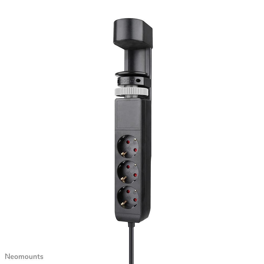 Neomounts VOLT DS22-840 Desk Socket with Clamp, 2x USB-C, 1x USB-A, 3x Schuko Sockets - Black - Image 1