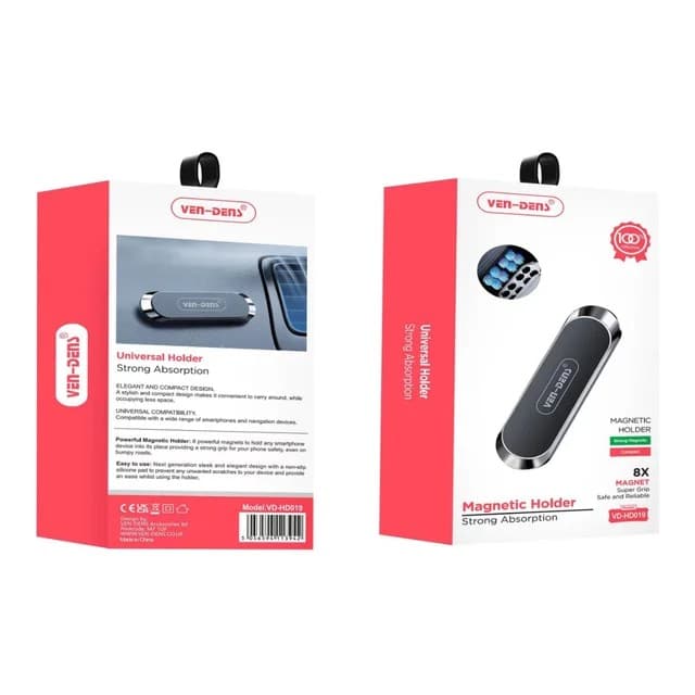 Ven-Dens Universal 8X Magnetic Phone Holder, Secure & Washable Adhesive Mount, VD-HD019 -  Black - Image 2