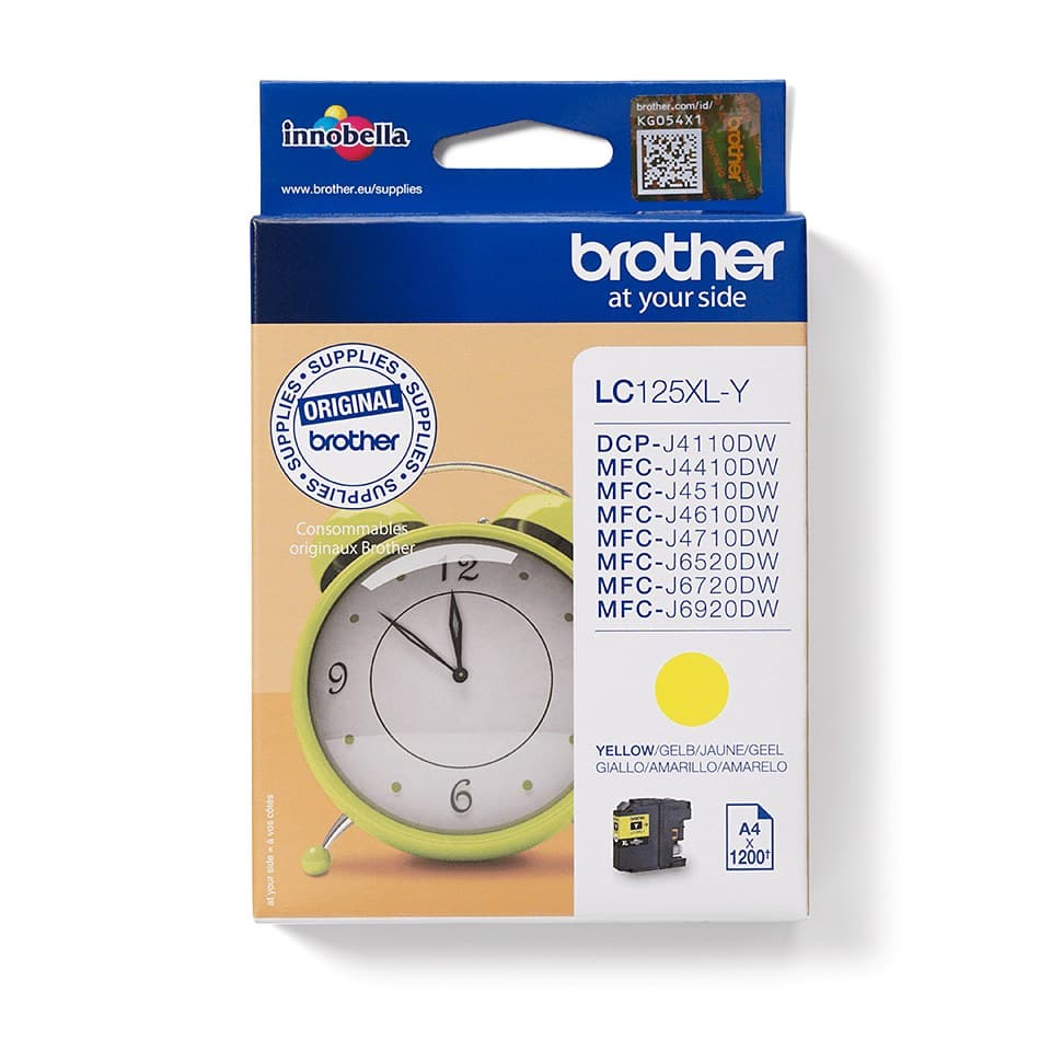 Brother LC125XL Original High Yield Ink Cartridge 1,200 Pages - Yellow - Image 1
