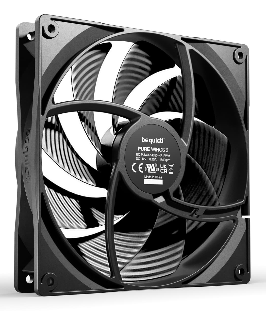 be quiet! Pure Wings 3 140mm PWM High-Speed Triple Pack Case Fans - Black - Image 2