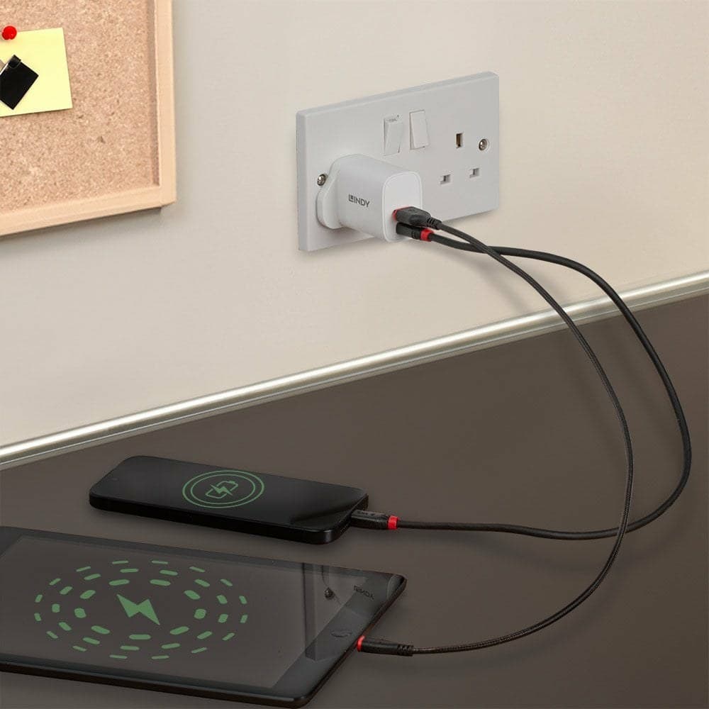Lindy 20W USB Type A and C Charger - Image 3