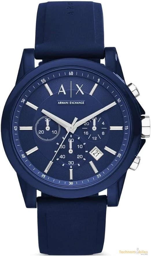 Armani Exchange Men's Chronograph, Silicone Watch, 44mm case size - Image 1