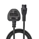 Lindy 1m UK 3-Pin Plug to IEC C5 Cloverleaf Mains Cable, 3A Fused, Black (30460) thumbnail 2